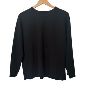 Zara Long Sleeve Crewneck Loose Fit Tee Shirt Pullover XL Black